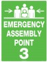 Emergency Information Sign - Emergency Assembly Point 3  Metal