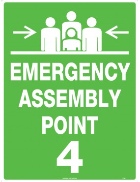 Emergency Information Sign - Emergency Assembly Point 4  Metal