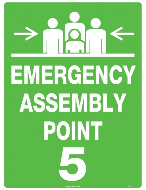 Emergency Information Sign - Emergency Assembly Point 5  Metal