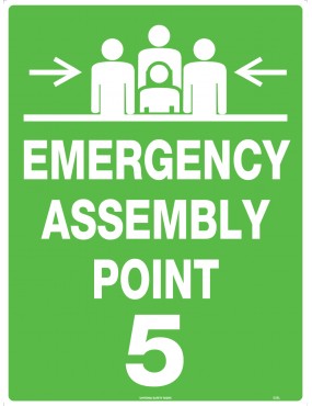 Emergency Information Sign - Emergency Assembly Point 5  Poly