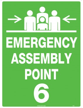 Emergency Information Sign - Emergency Assembly Point 6  Metal