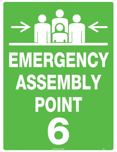 Emergency Information Sign - Emergency Assembly Point 6  Metal