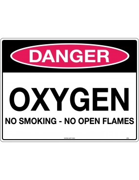 Danger Sign - Oxygen No Smoking No Open Flames  Metal