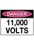 Danger Sign -  11,000 Volts   Metal