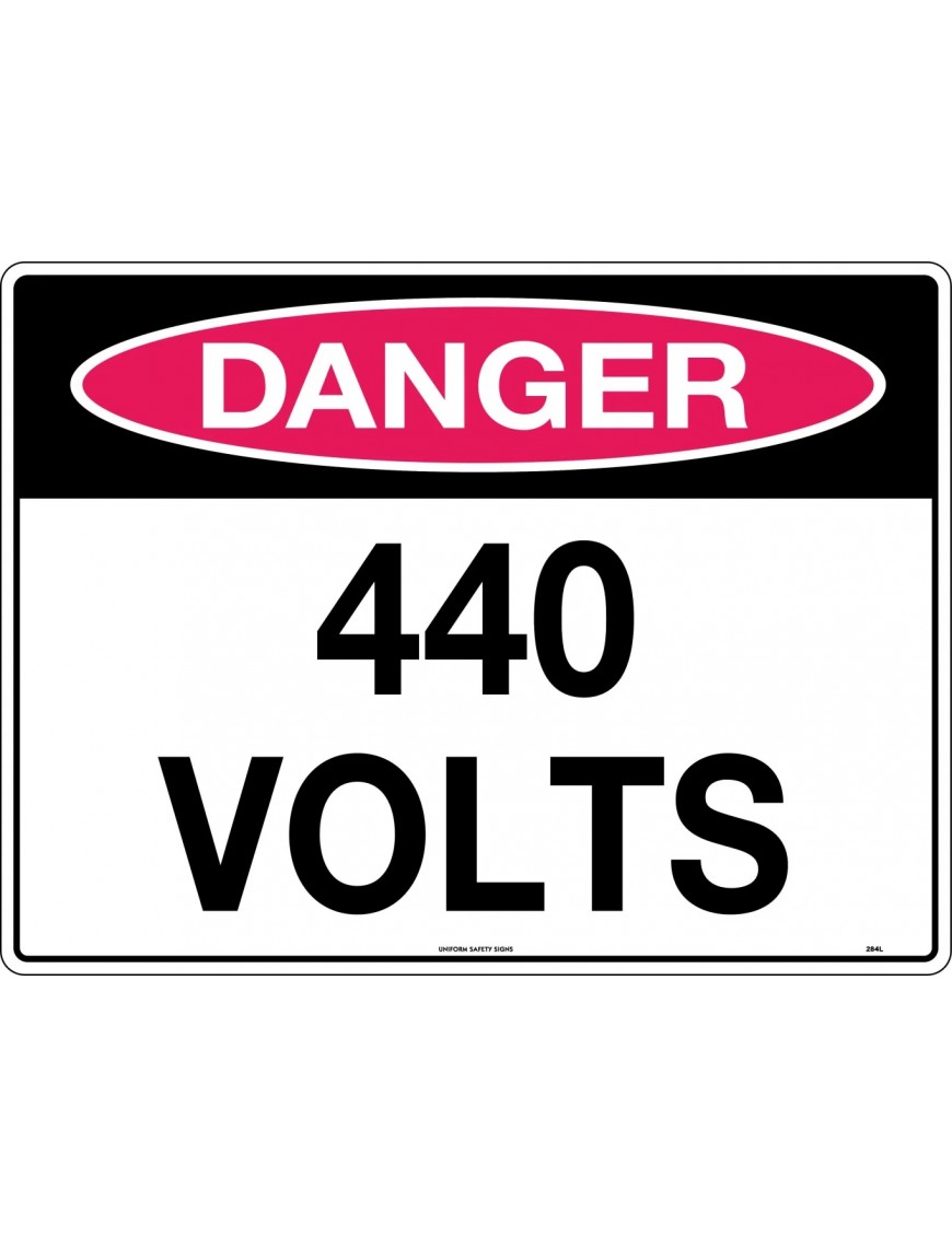 Danger Sign -  440 Volts  Corflute