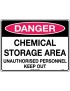 Danger Sign - Chemical Storage Area Unauthorised Personnel Keep Out   Metal