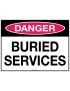 Danger Sign -  Buried Services  Corflute