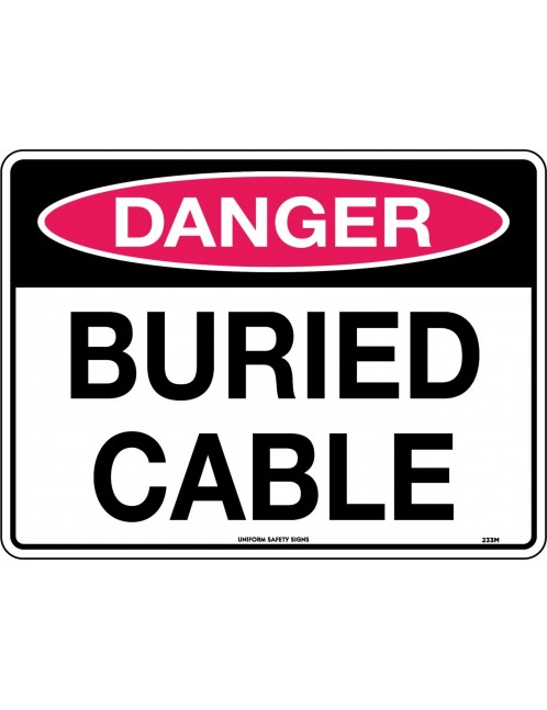 Danger Sign -  Buried Cable  Metal