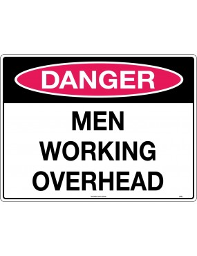Danger Sign -  Men Working Overhead  Corflute