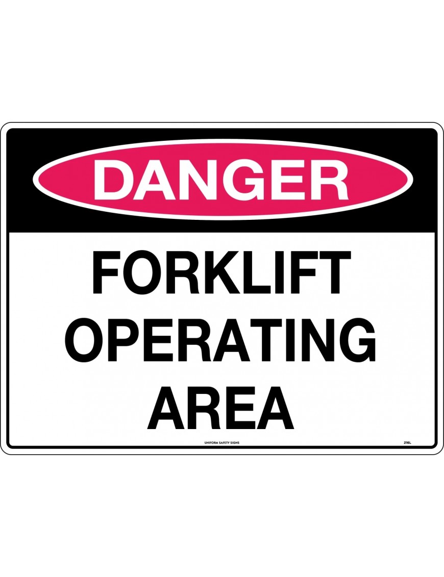 Danger Sign -  Forklift Operating Area  Metal