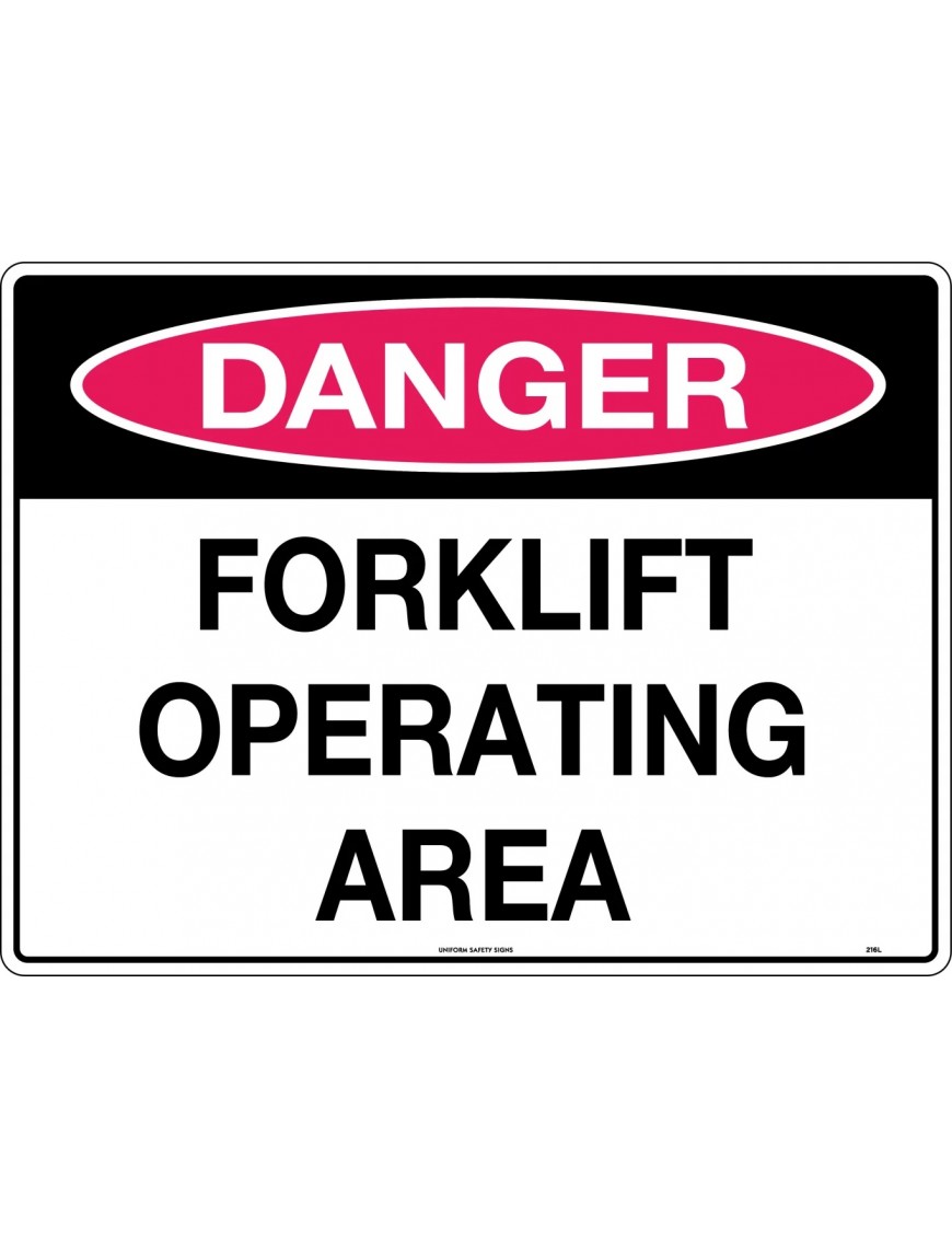 Danger Sign -  Forklift Operating Area  Corflute