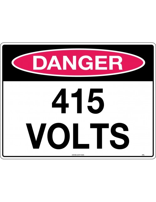 Danger Sign -  415 Volts   Metal