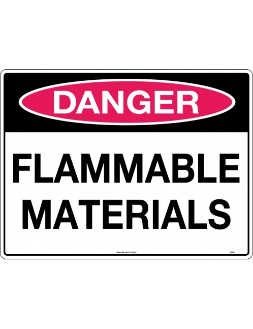 Danger Sign -  Flammable Materials  Metal