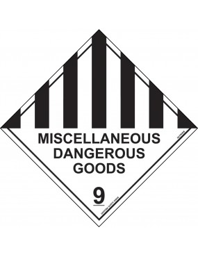 Hazchem Sign – Miscellaneous Dangerous Goods 9 Metal