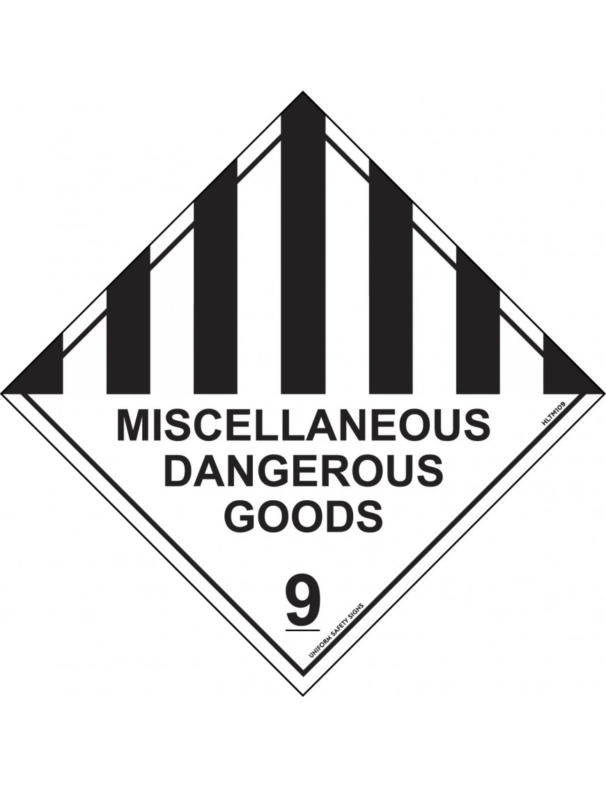 Hazchem Sign – Miscellaneous Dangerous Goods 9 Metal