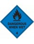 Hazchem Labels – Dangerous When Wet 4  Metal