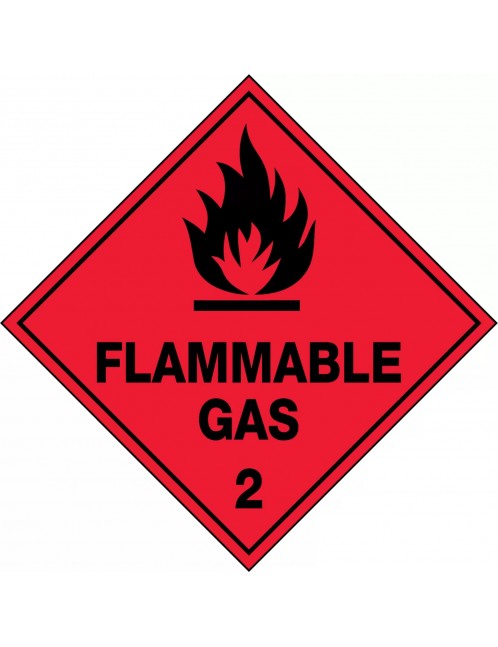 Hazchem Labels – Flammable Gas 2 Poly