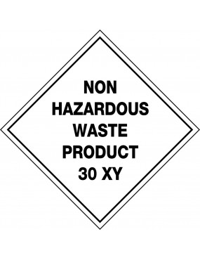 Hazchem Labels – Non Hazardous Waste Product 30 XY   Poly