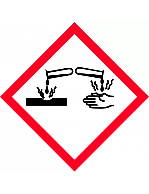 GHS Hazchem Labels – Corrosive Picto  Poly