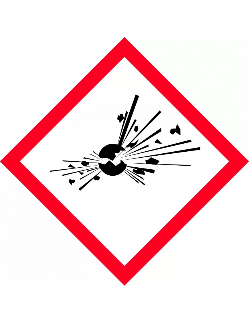 GHS Hazchem Labels – Exploding Bomb Picto  Metal