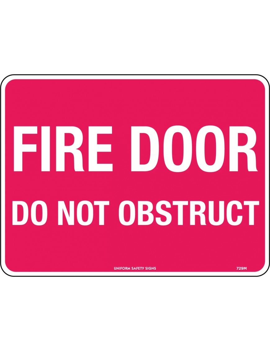 Fire Sign - Fire Door Do Not Obstruct 300x225mm Poly