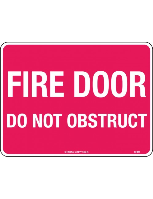 Fire Sign - Fire Door Do Not Obstruct 300x225mm Poly