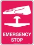 Fire Sign - Emergency Stop With Picto   Metal