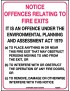 Fire Sign - Notice Offences Relating To Fire Exits etc. 240x180mm Poly