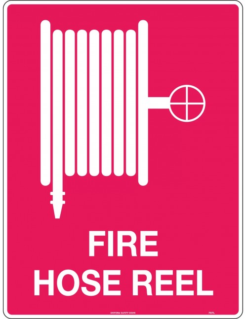 Fire Sign - Fire Hose Reel (with pictogram)  Metal