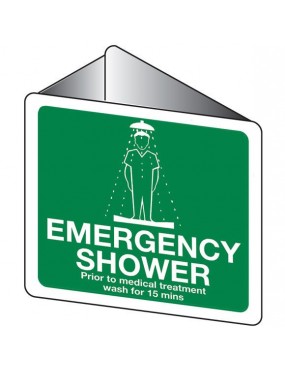 Emergency Information Sign - Emergency Shower  3D Wall Sign Poly