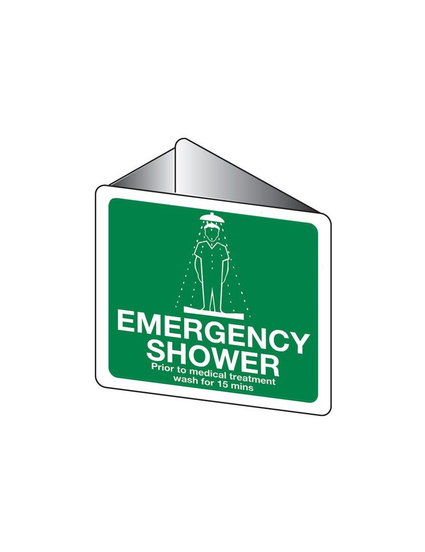 Emergency Information Sign - Emergency Shower  3D Wall Sign Poly