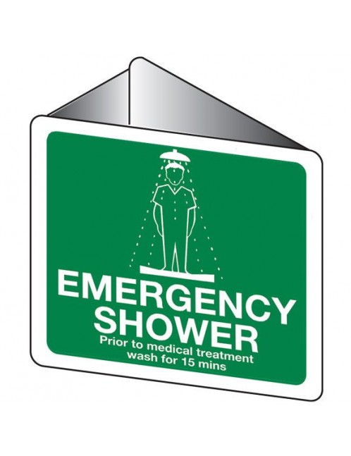 Emergency Information Sign - Emergency Shower  3D Wall Sign Poly