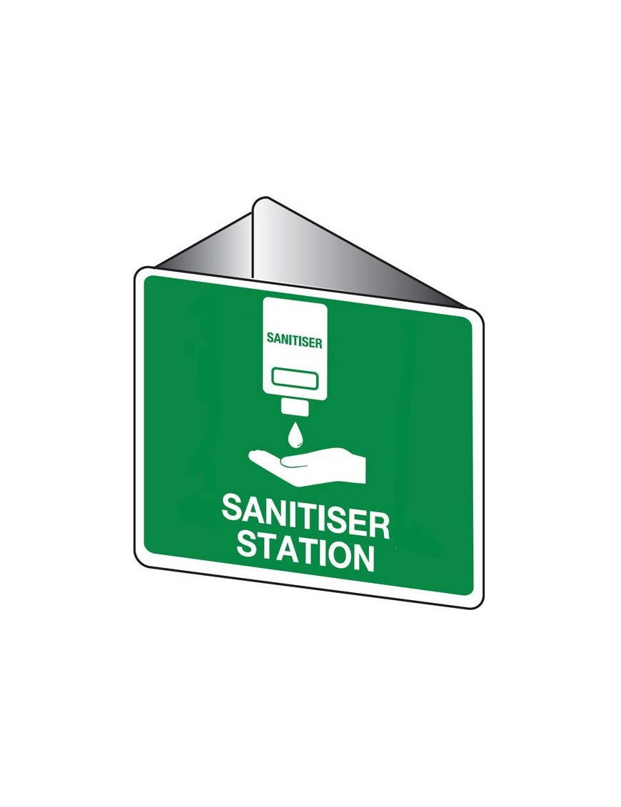 First Aid Sign - Sanitiser Station 3D Wall Sign 225x225mm Poly