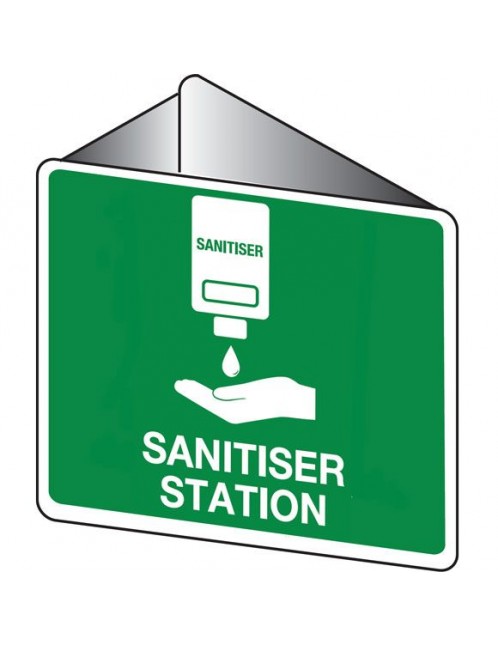 First Aid Sign - Sanitiser Station 3D Wall Sign 225x225mm Poly