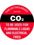 Fire Sign - Fire Extinguisher Marker – CO2 Black 3D Wall Sign 225x225mm Poly