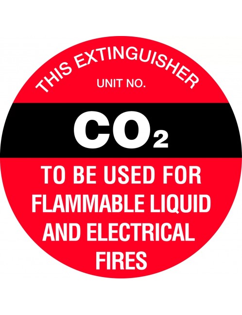 Fire Sign - Fire Extinguisher Marker – CO2 Black 200mm Disc Poly