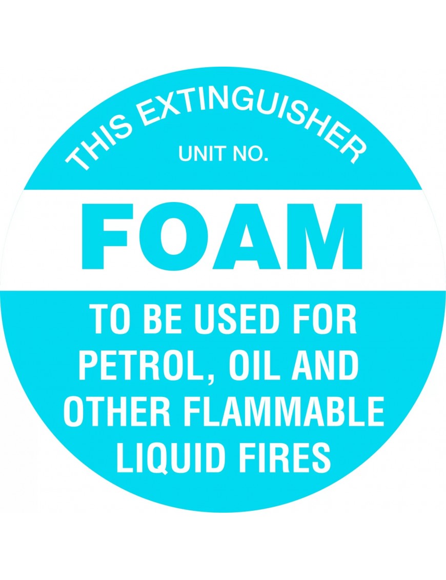 Fire Sign - Fire Extinguisher Marker – Foam Blue 200mm Disc  Poly