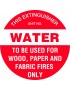 Fire Sign - Fire Extinguisher Marker – Water Red 3D Wall Sign 225x225mm Poly