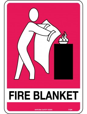 Fire Sign - Fire Blanket (with pictogram)   Poly