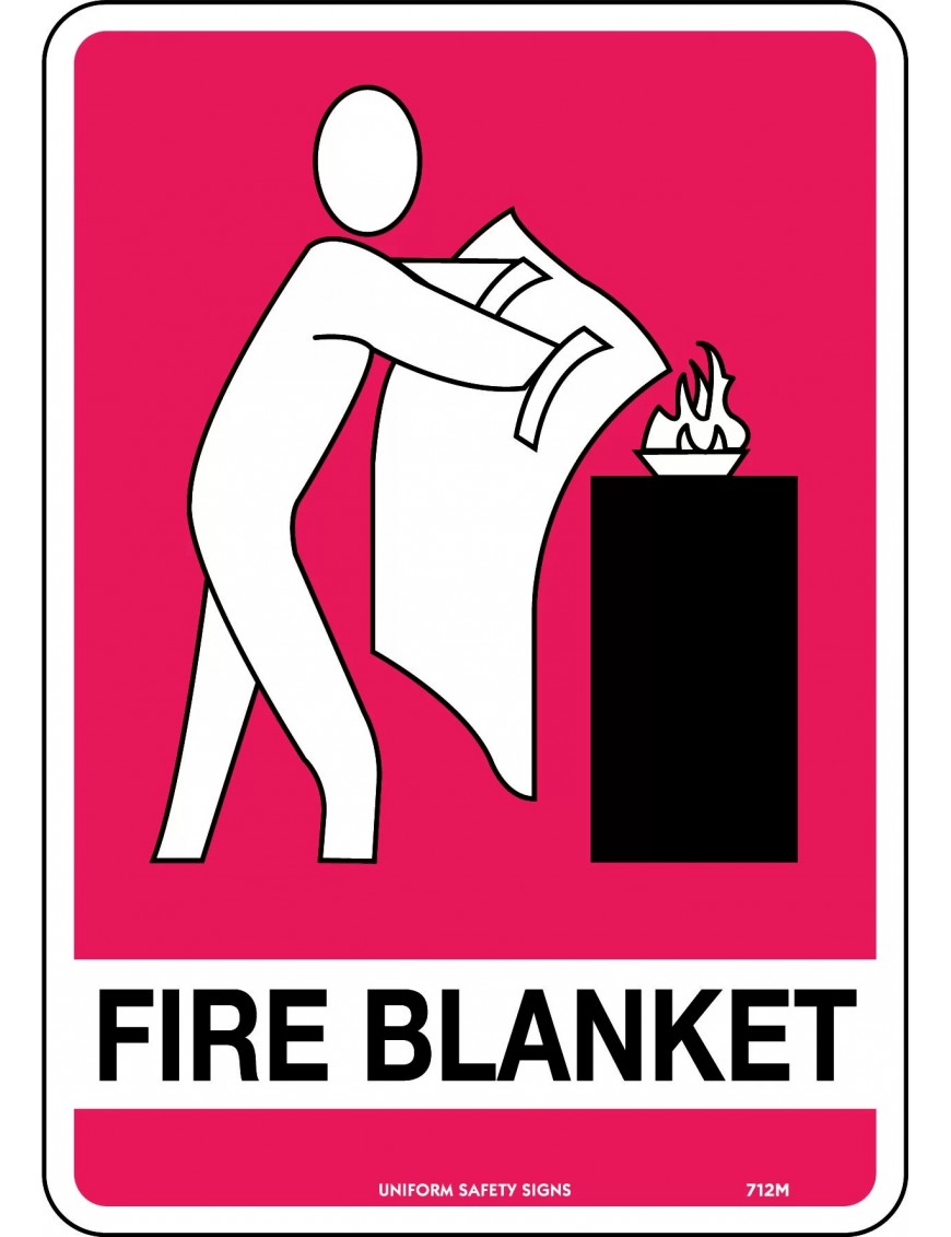 Fire Sign - Fire Blanket (with pictogram)  Metal