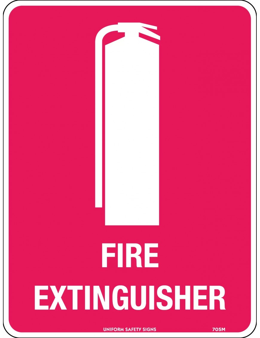 Fire Sign - Fire Extinguisher (with pictogram)  Metal