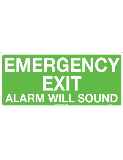 Exit/Entry Sign - Emergency Exit Alarm Will Sound 450x200mm  Luminous