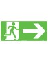 Exit/Entry Sign - Running Man Picto Facing Right, Right Arrow 450x200mm Metal