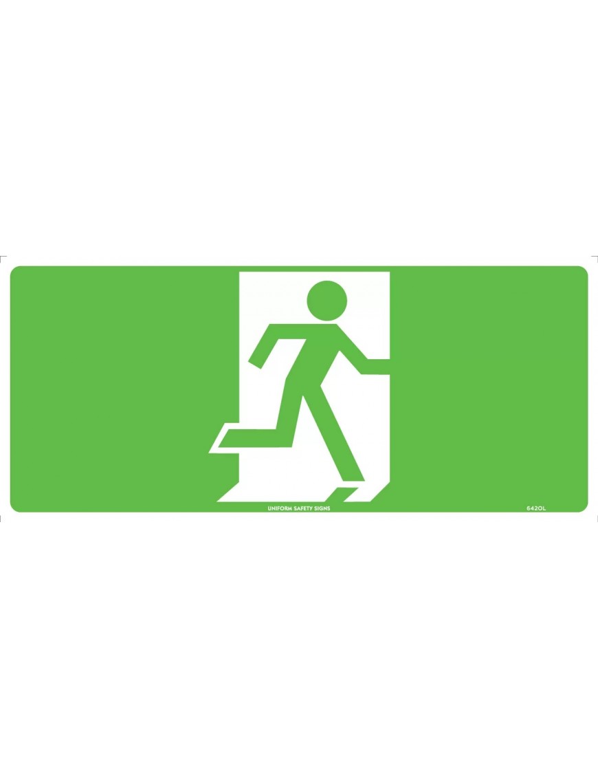 Exit/Entry Sign - Running Man Picto Facing Right 350x145mm Metal