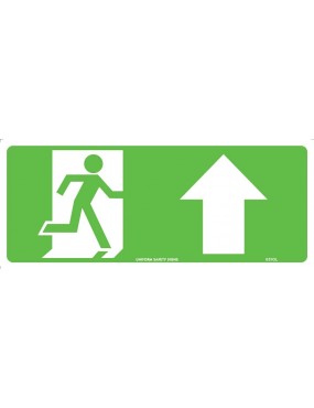 Exit/Entry Sign - Running Man With Arrow Up Luminous