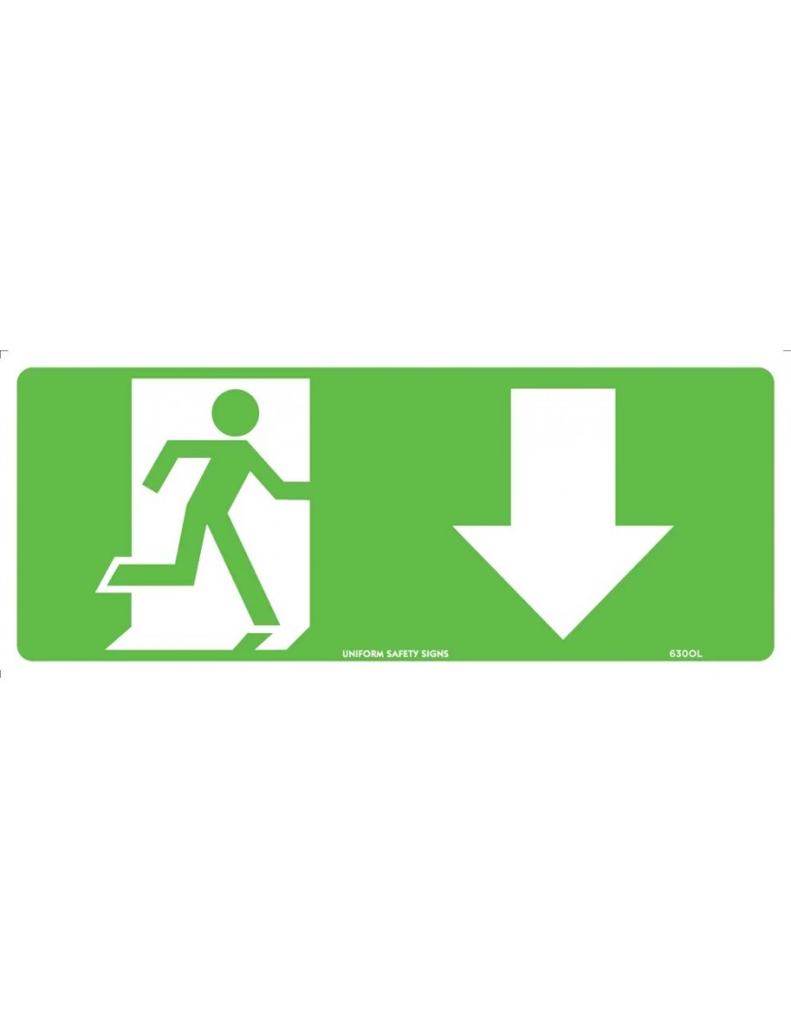 Exit/Entry Sign - Running Man With Arrow Down  Poly