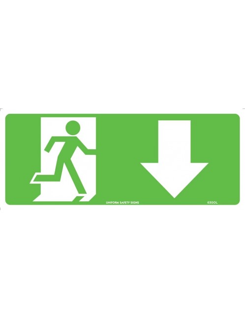 Exit/Entry Sign - Running Man With Arrow Down  Poly