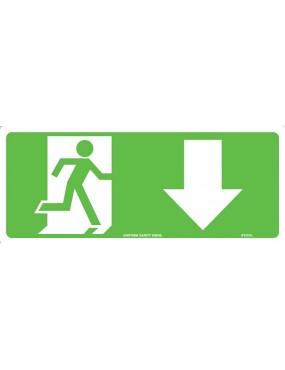 Exit/Entry Sign - Running Man with Arrow Down Luminous