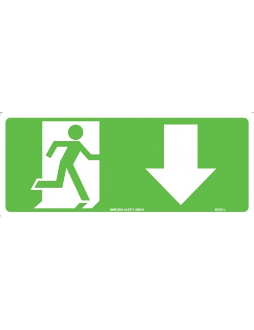Exit/Entry Sign - Running Man with Arrow Down Luminous