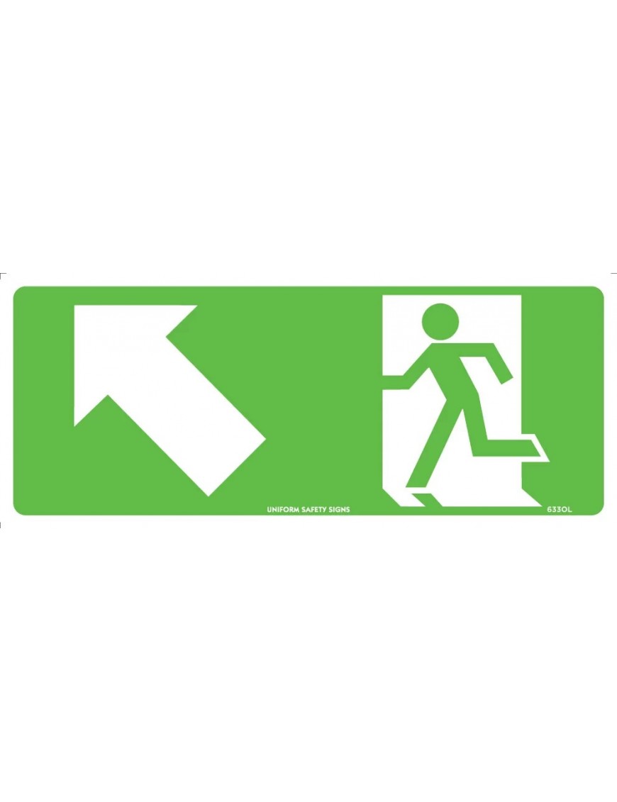 Exit/Entry Sign - Running Man With Arrow Up/Left  Poly